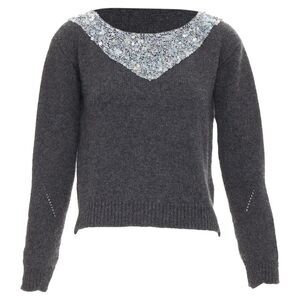 Ermanno Scervino cashmere bead embellished collar sweater